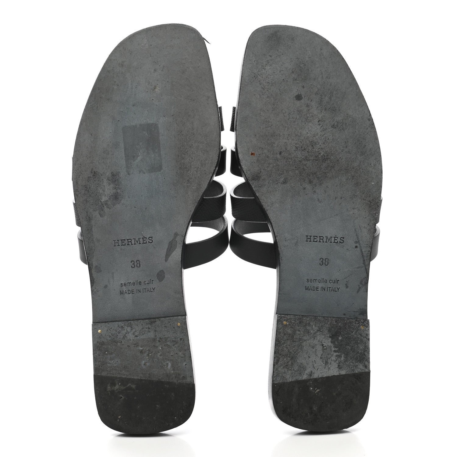 Hermes Calfskin Amore Sandals 38 Black 5 of 11