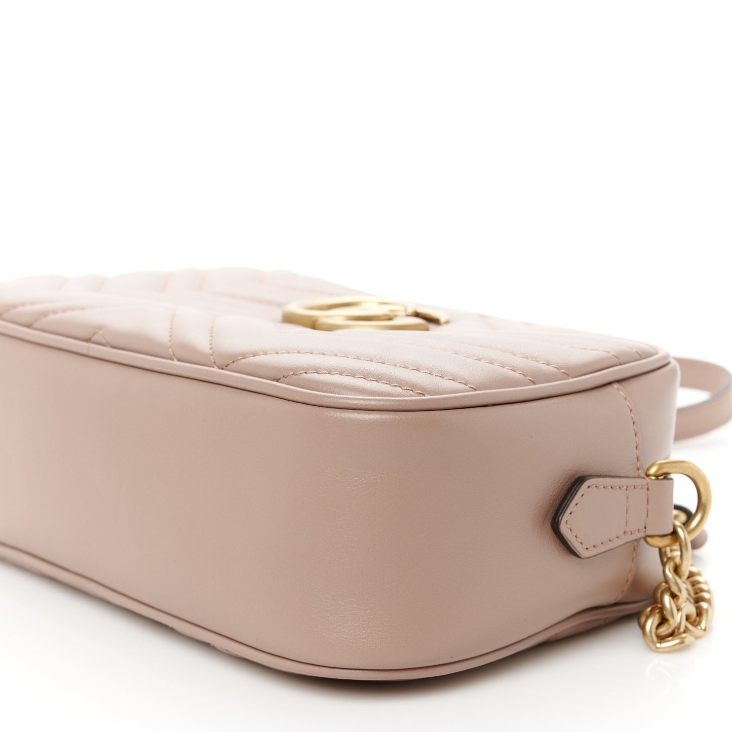 Calfskin Matelasse Small GG Marmont Chain Shoulder Bag Porcelain Rose
