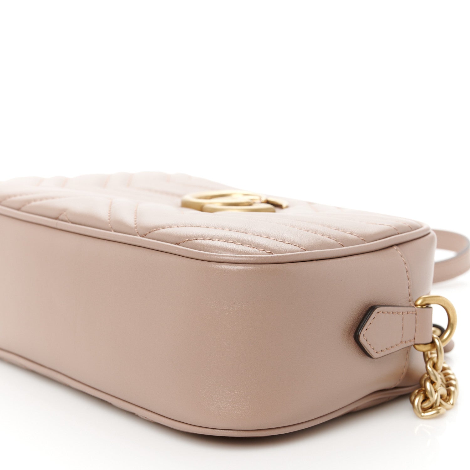 Gucci Calfskin Matelasse Small GG Marmont Chain Shoulder Bag Porcelain Rose 10 of 10