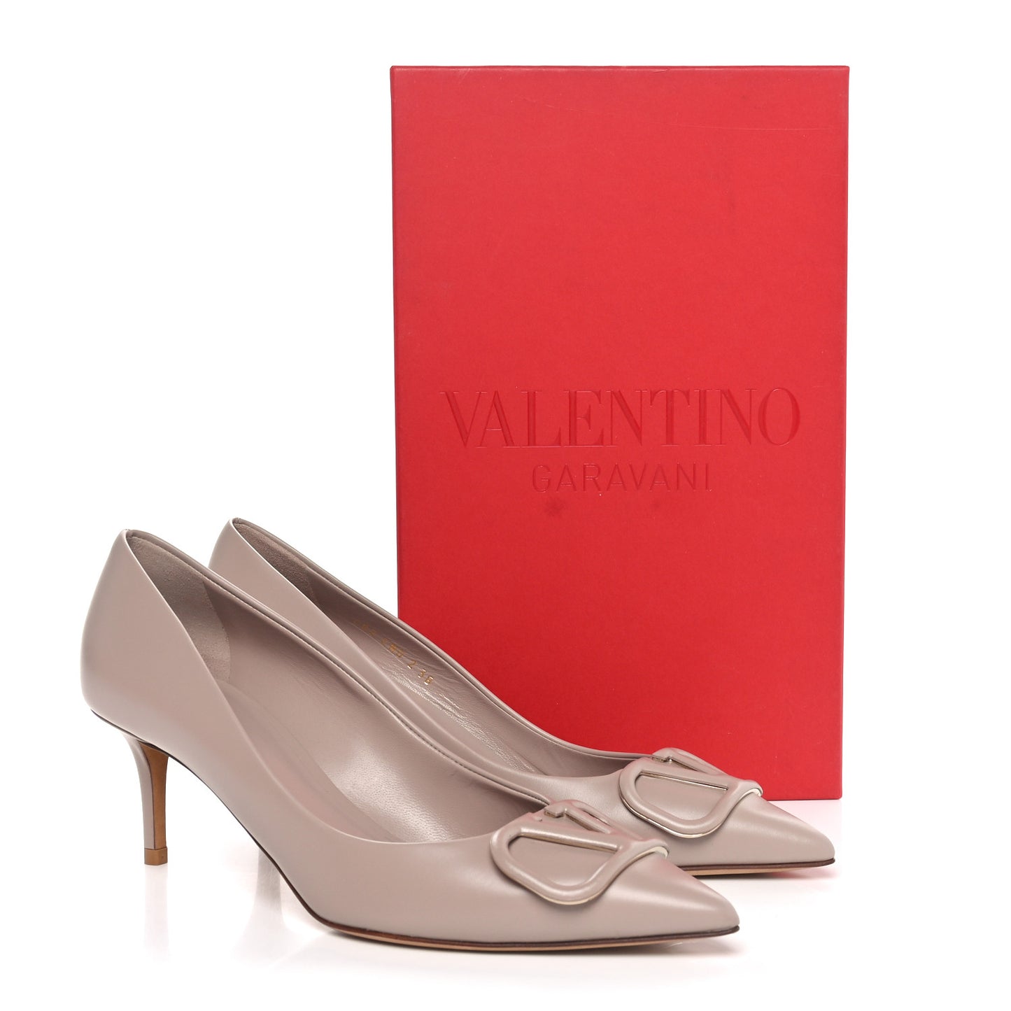 Calfskin Vlogo Signature 80mm Pumps 38 Poudre