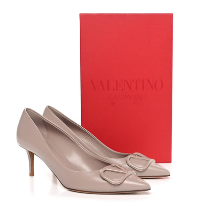 Valentino Garavani Calfskin Vlogo Signature 80mm Pumps 38 Poudre 9 of 9