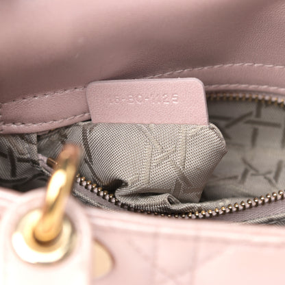 Christian Dior Metallic Lambskin Cannage Mini Lady Dior Lotus 7 of 18