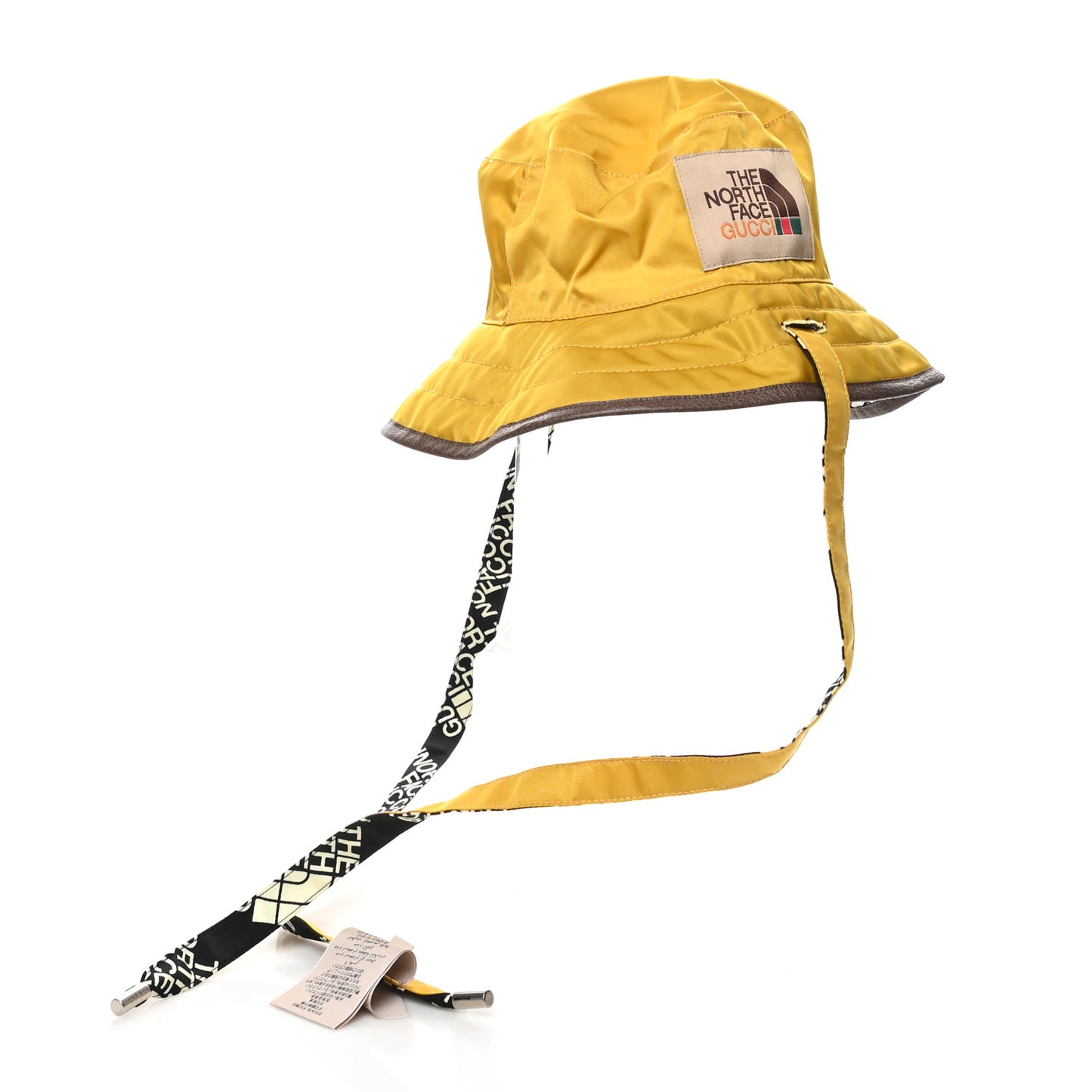 X THE NORTH FACE Nylon Reversible Self-Tie Bucket Hat Black Yellow