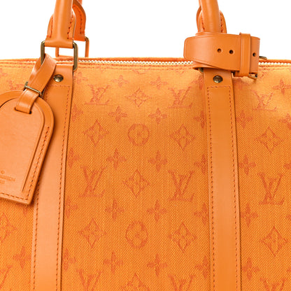 Louis Vuitton Denim Monogram Keepall Bandouliere 50 Ocre 7 of 13