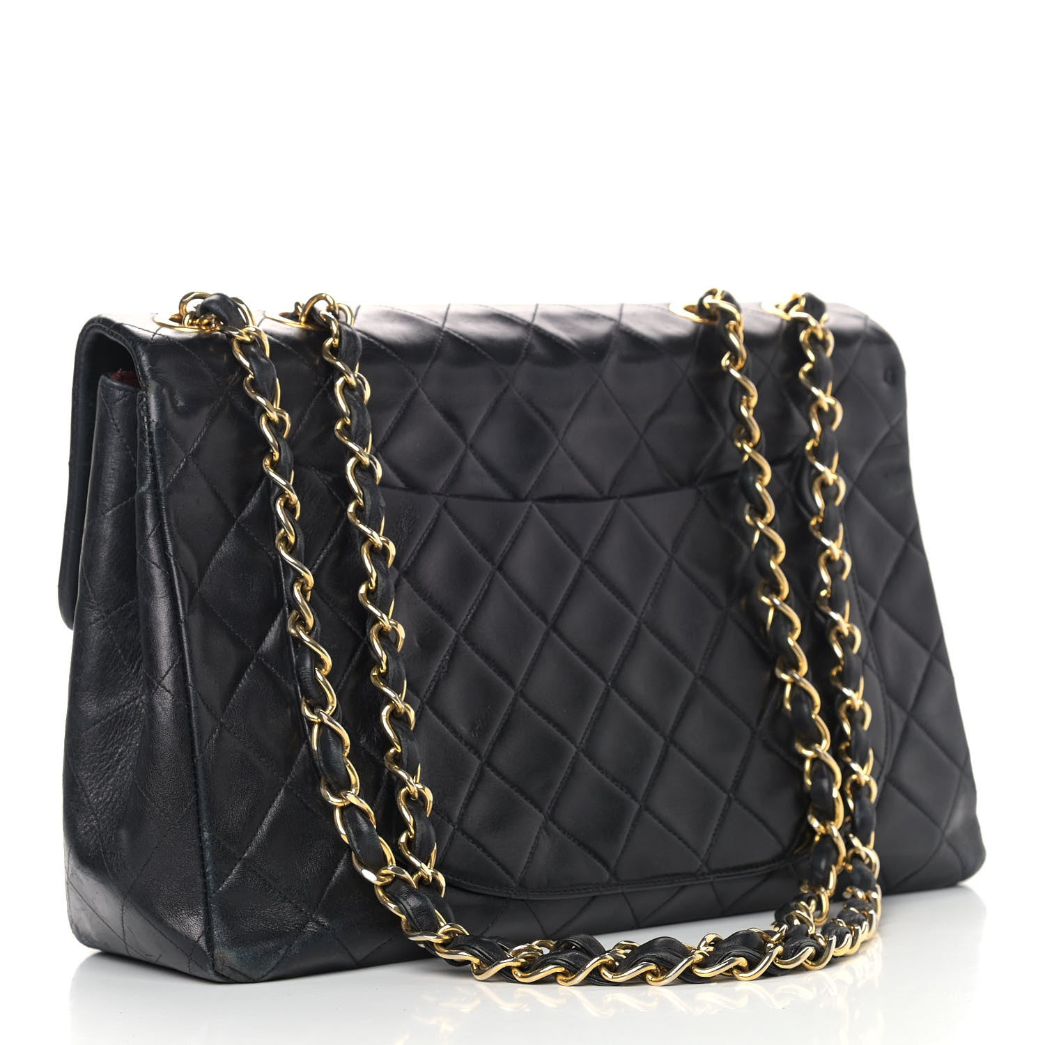 Chanel Lambskin Quilted XL Jumbo Single Flap Black 2 of 19