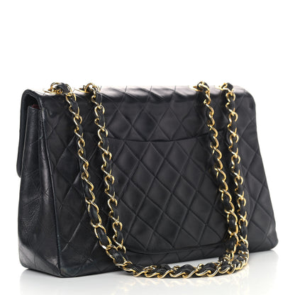 Chanel Lambskin Quilted XL Jumbo Single Flap Black 2 of 19