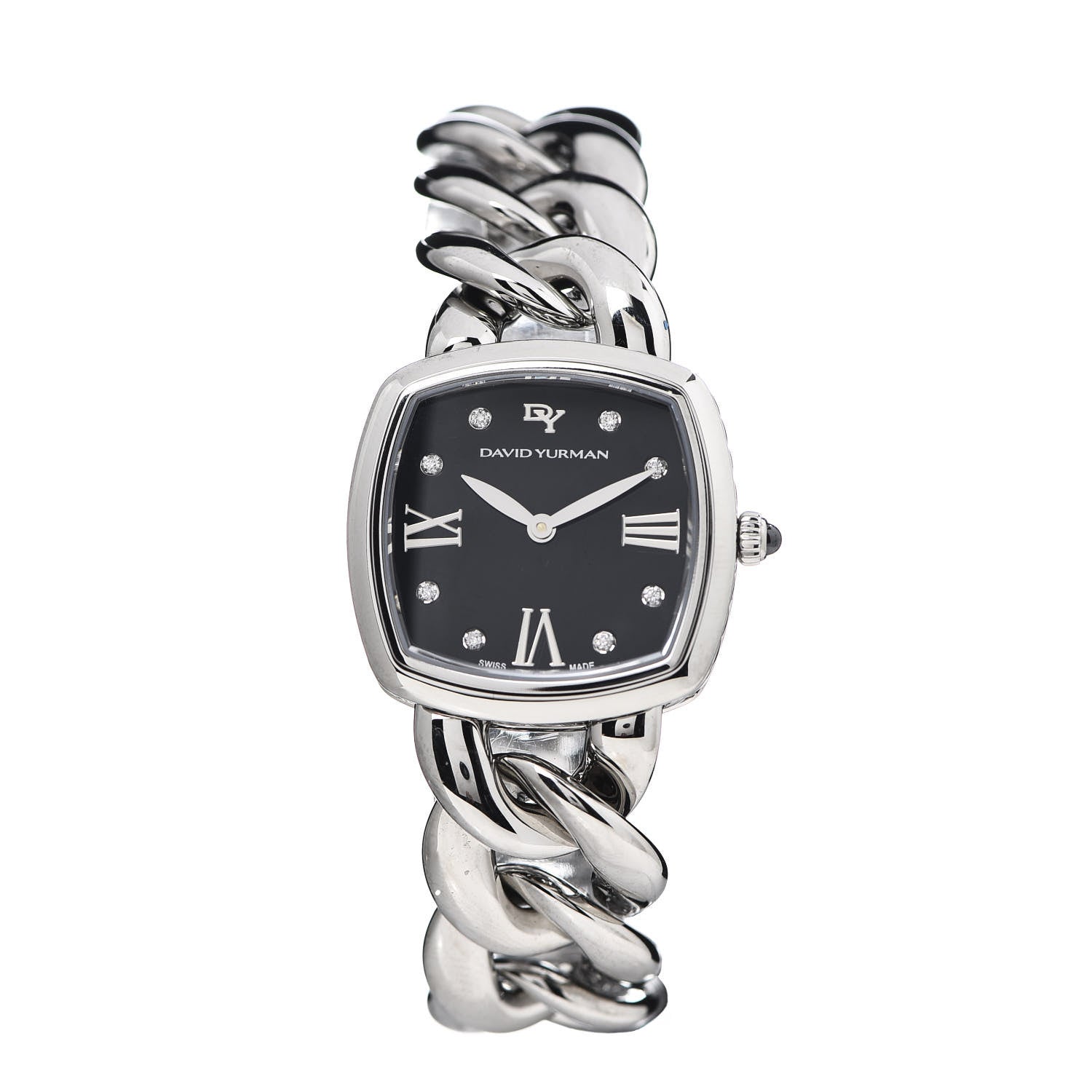 David Yurman Stainless Steel Diamond 27mm Albion Quartz Watch Black 1 of 6