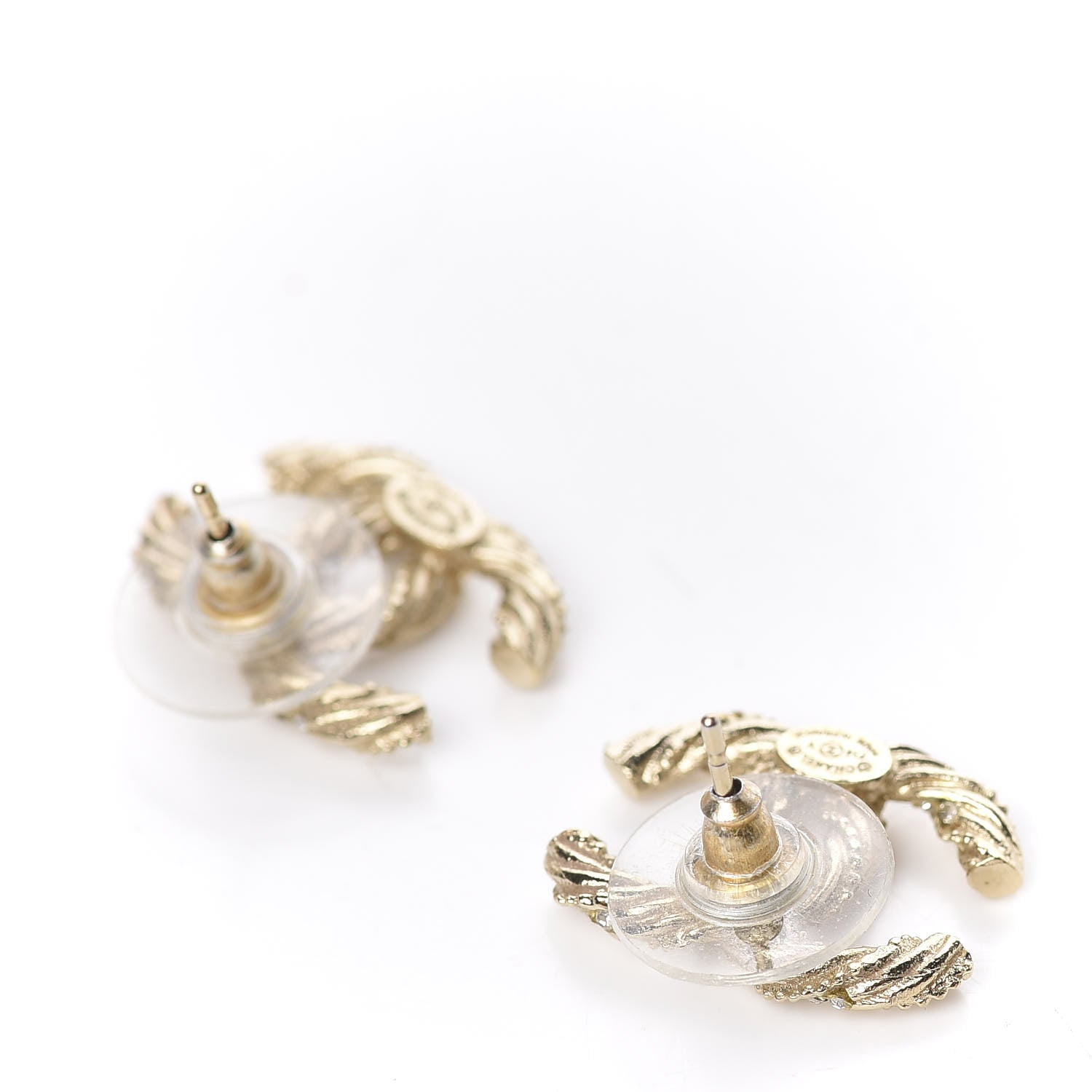 Chanel Crystal Twisted CC Earrings Gold 3 of 5