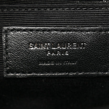 Saint Laurent Grain De Poudre Textured Mixed Matelasse Large Triquilt Monogram Monochrome Satchel Black 6 of 11