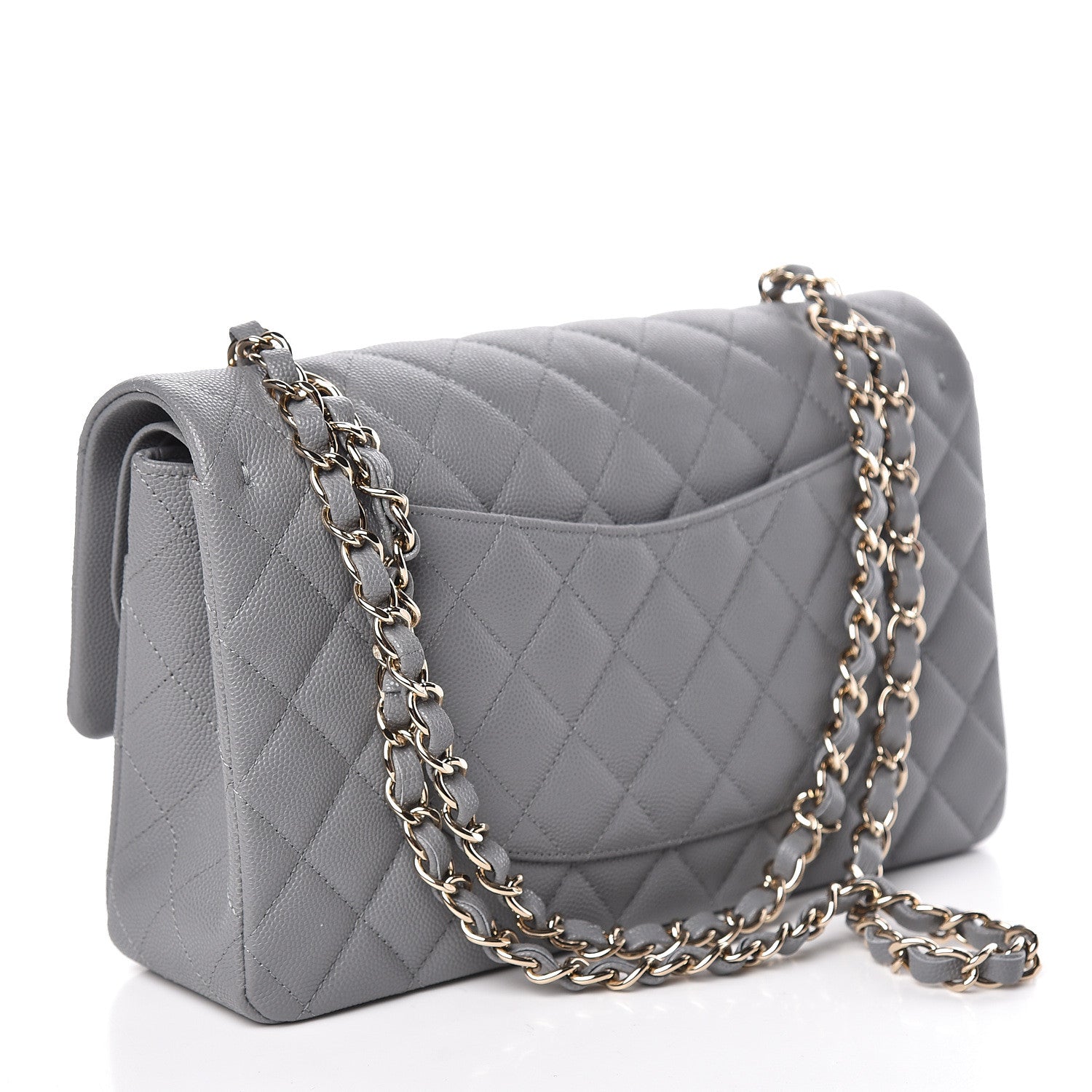 Chanel Caviar Quilted Medium Double Flap Grey 3 of 10