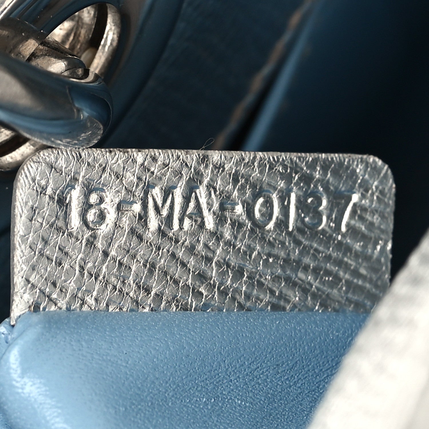 Christian Dior Metallic Grained Calfskin Cannage Small Lucky Badges My Lady Dior Silver 8 of 18