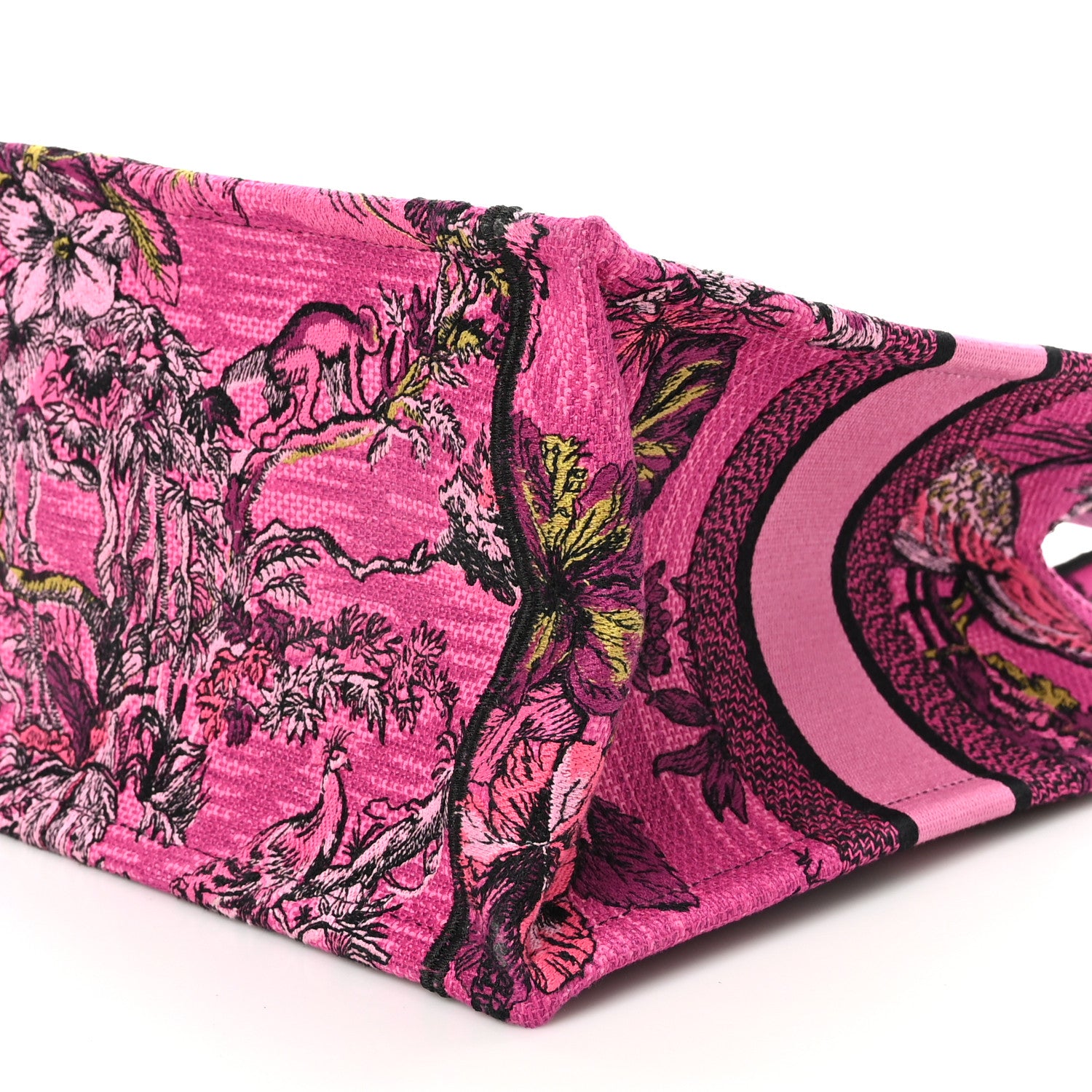 Christian Dior Canvas Embroidered Medium Toile de Jouy Voyage Book Tote Fuchsia Multicolor 10 of 10