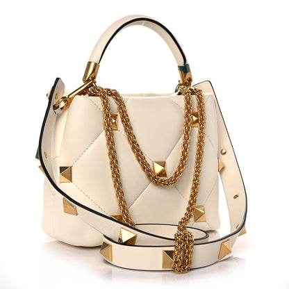 Valentino Garavani Nappa Small Roman Stud The Handle Bag Ivory 3 of 10