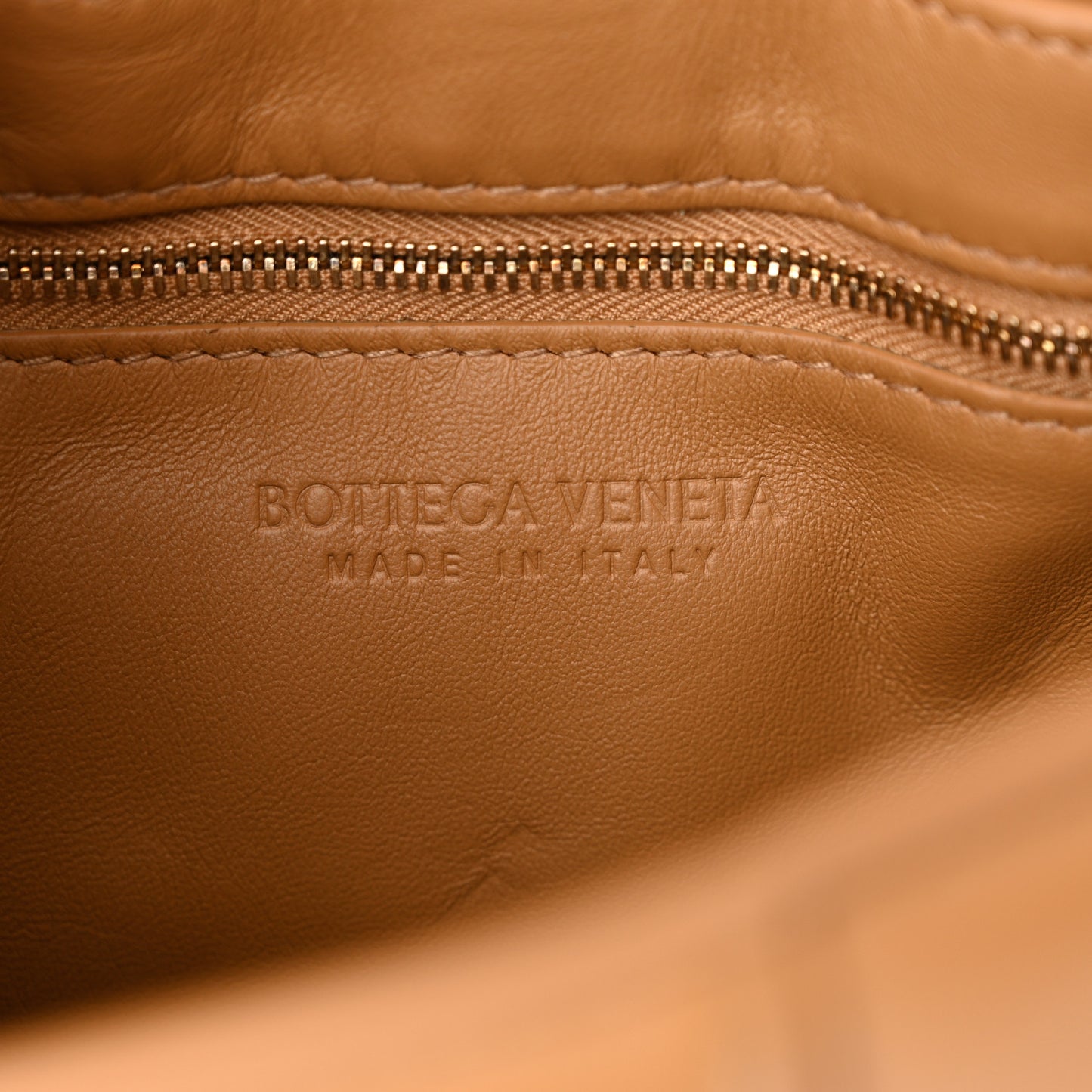 Nappa Maxi Intreccio Padded Cassette Crossbody Bag Caramel