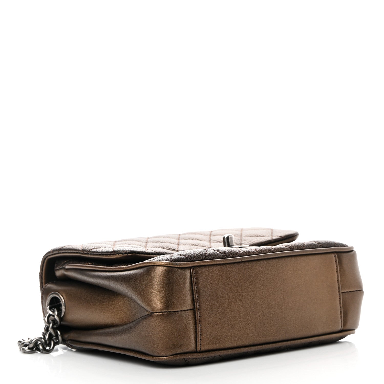 Chanel Metallic Goatskin Quilted Mini Square Flap Bronze 4 of 11
