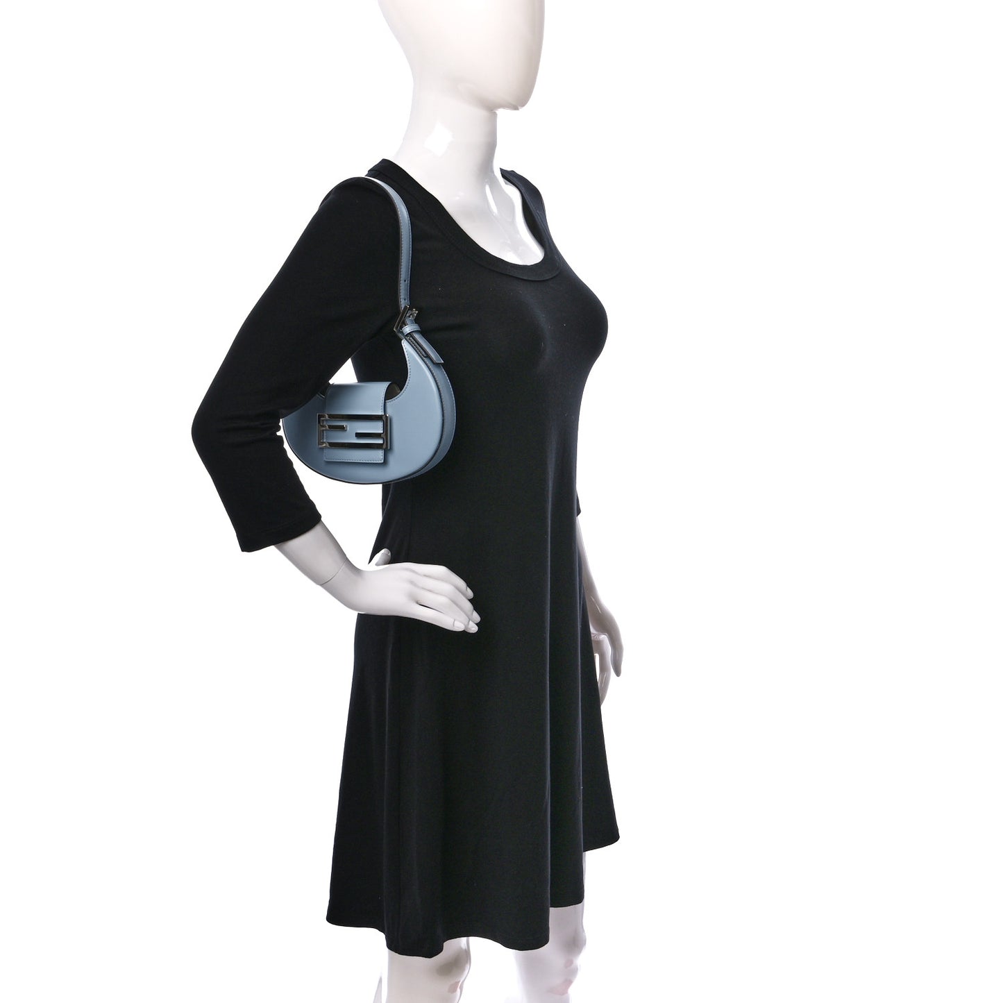 Vitello King Mini Cookie Hobo Bag Azzurro Baby