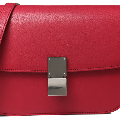 Celine Goatskin Medium Classic Box Flap Bag Dark Pink 8 of 17