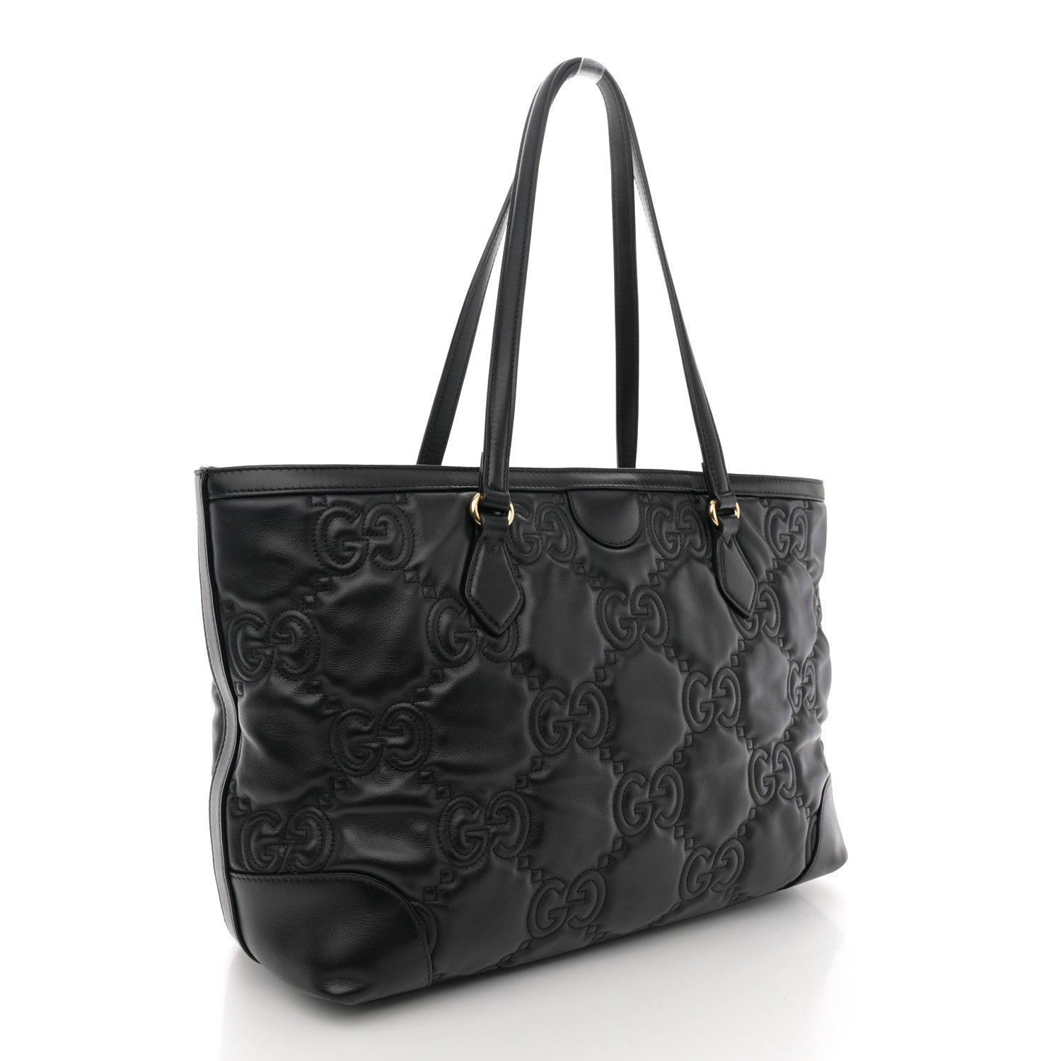 Gucci Calfskin GG Matelasse Medium Ophidia Shopping Tote Black 3 of 12