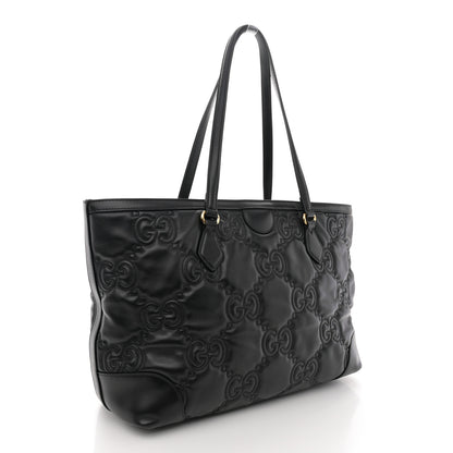 Gucci Calfskin GG Matelasse Medium Ophidia Shopping Tote Black 3 of 12