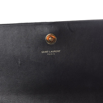 Saint Laurent Velvet Classic Monogram Cassandre Tassel Clutch Black 6 of 7