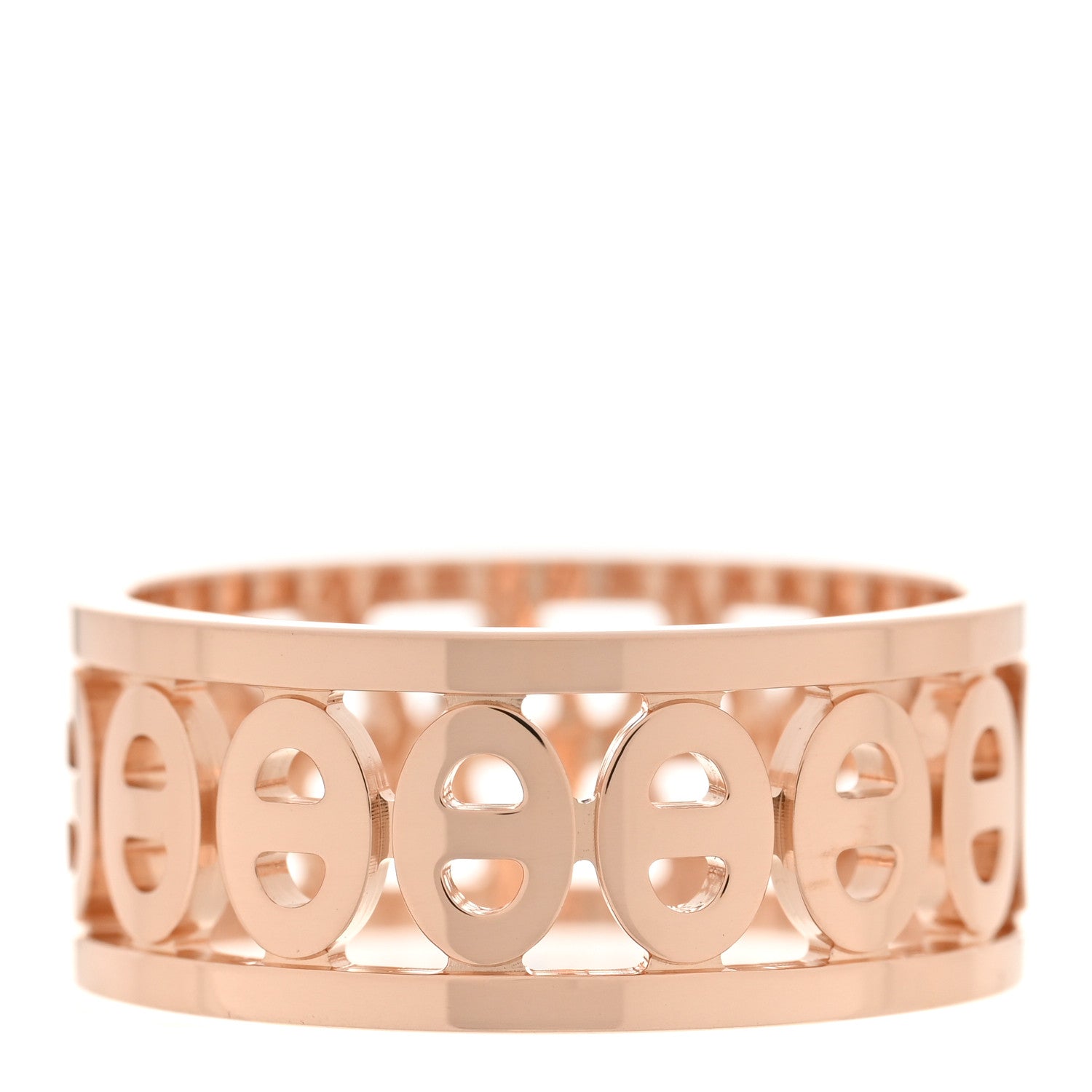 Hermes 18K Rose Gold PM Chaine d'Ancre Divine Ring 53 6.5 3 of 5