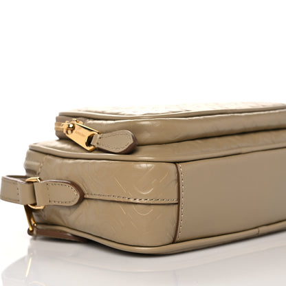 Burberry Calfskin Embossed Monogram Camera Chain Bag Honey 10 of 12