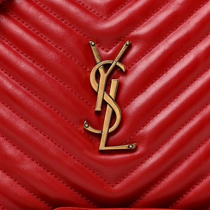 Saint Laurent Calfskin Matelasse Monogram Lou Camera Bag Red 7 of 13