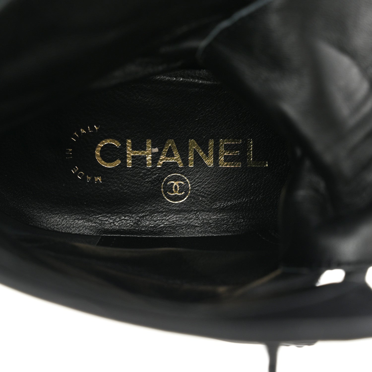 Chanel Lambskin Patent Calfskin Quilted CC Lace Up Combat Boots 37 Black 7 of 12