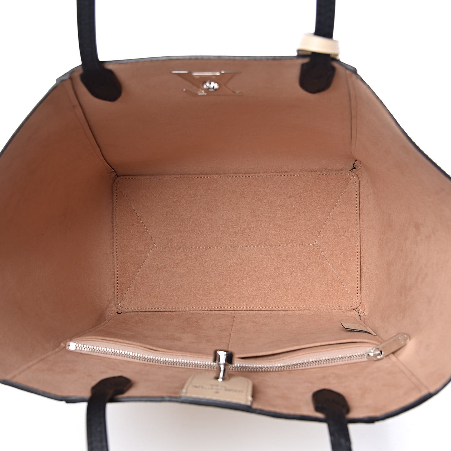 Calfskin Lockme Go Tote Black Vanilla