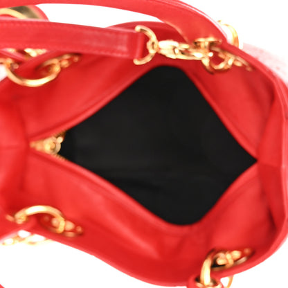 Christian Dior Calfskin Laser Cut Medium Lady Dior Red 5 of 11
