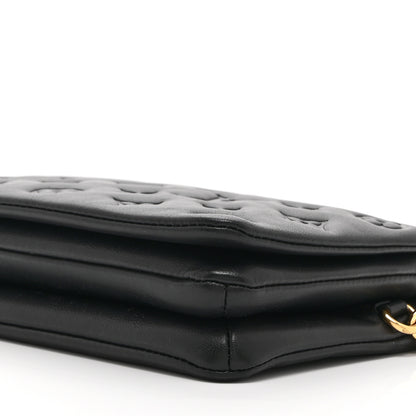 Louis Vuitton Lambskin Embossed Monogram Pochette Coussin Black 9 of 9