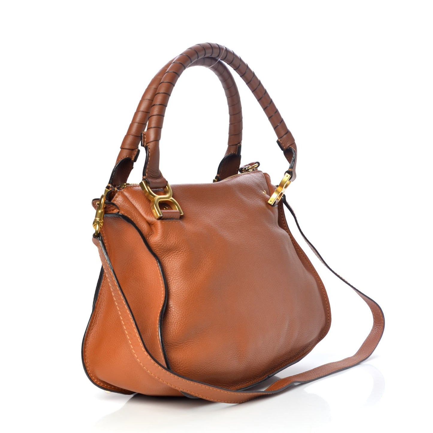 Calfskin Medium Marcie Satchel Tan