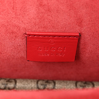 Gucci GG Supreme Monogram Suede Crystal Small Dionysus Shoulder Bag Beige Ebony Vulcanic Red 6 of 10