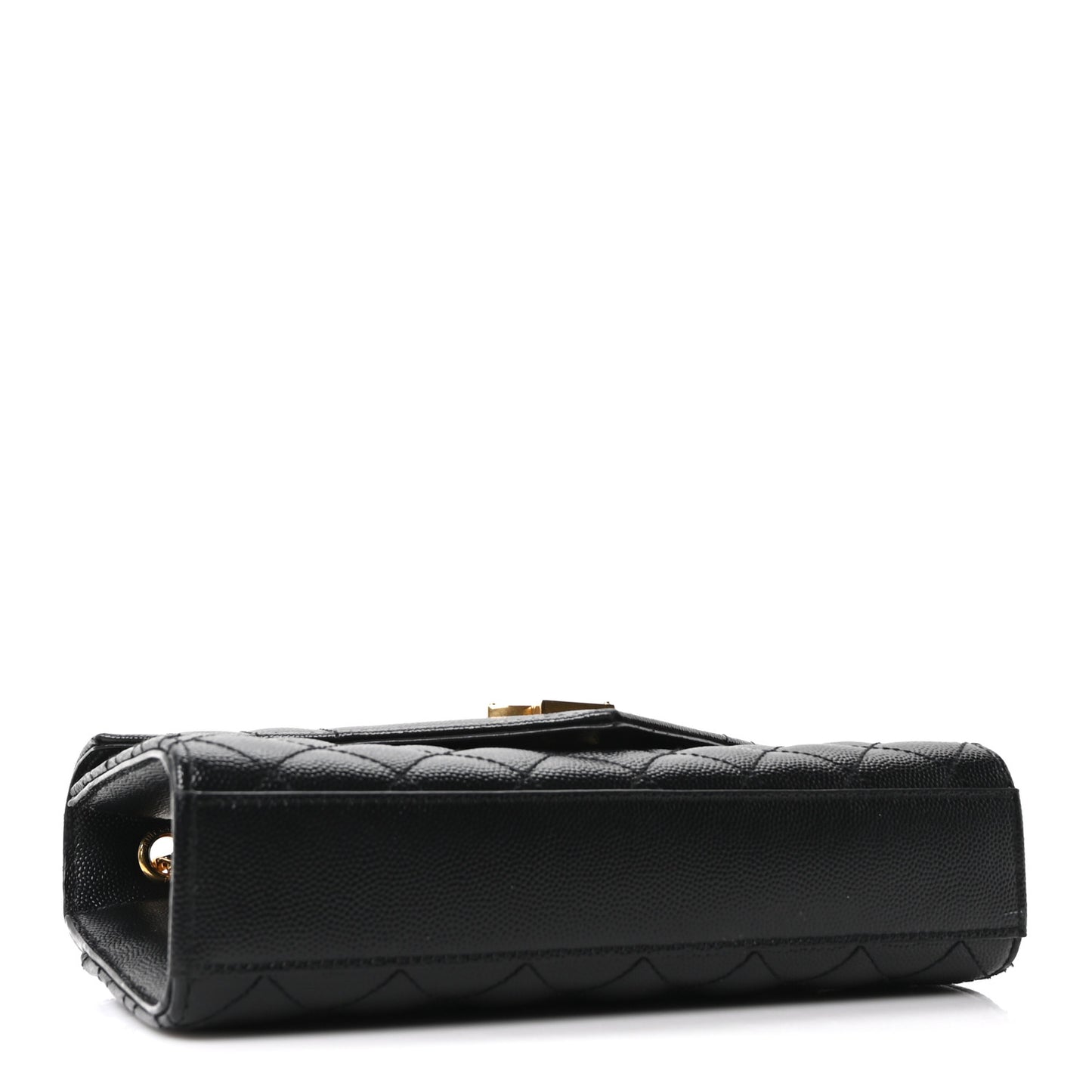 Grain De Poudre Textured Mixed Matelasse Triquilt Small Monogram Satchel Black