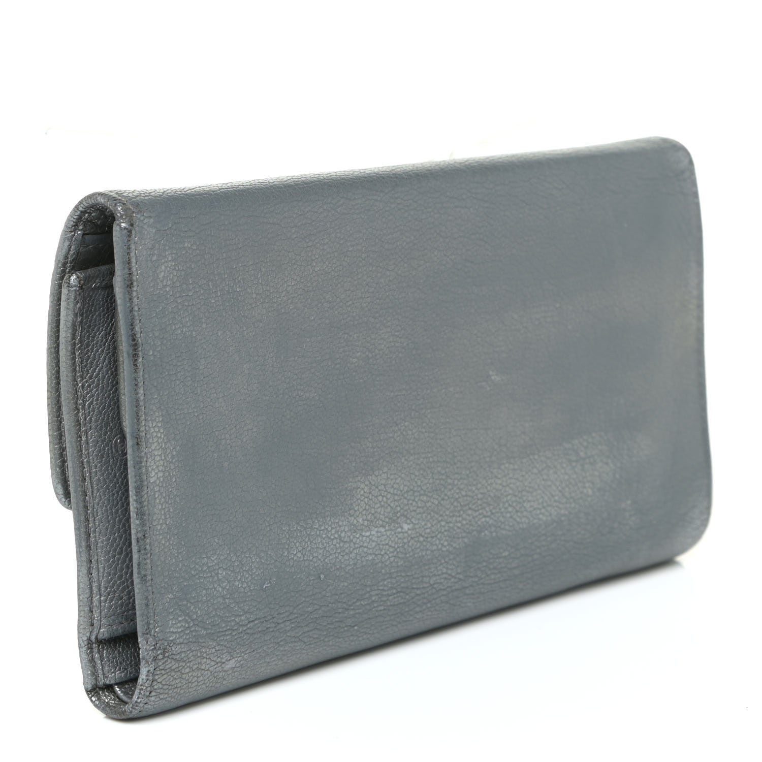 Chanel Metallic Goatskin Large Flap Wallet Silver 3 of 15