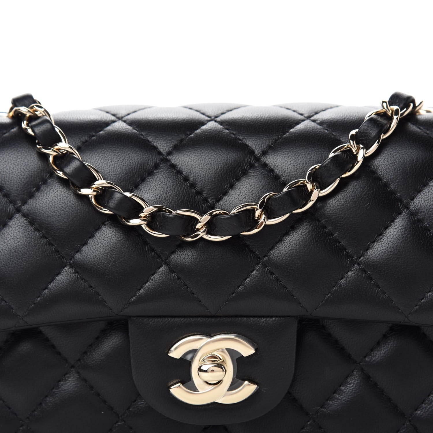 Chanel Lambskin Quilted Mini Rectangular Flap Black 10 of 11