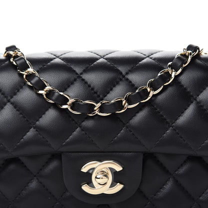 Chanel Lambskin Quilted Mini Rectangular Flap Black 10 of 11