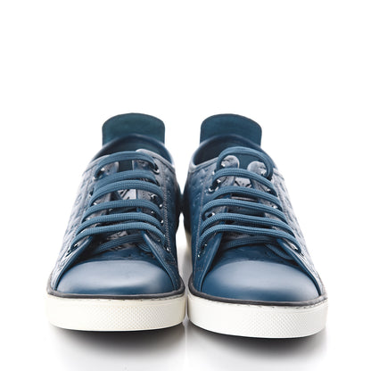Louis Vuitton Calfskin Embossed Monogram Punchy Sneakers 37 Navy 2 of 6