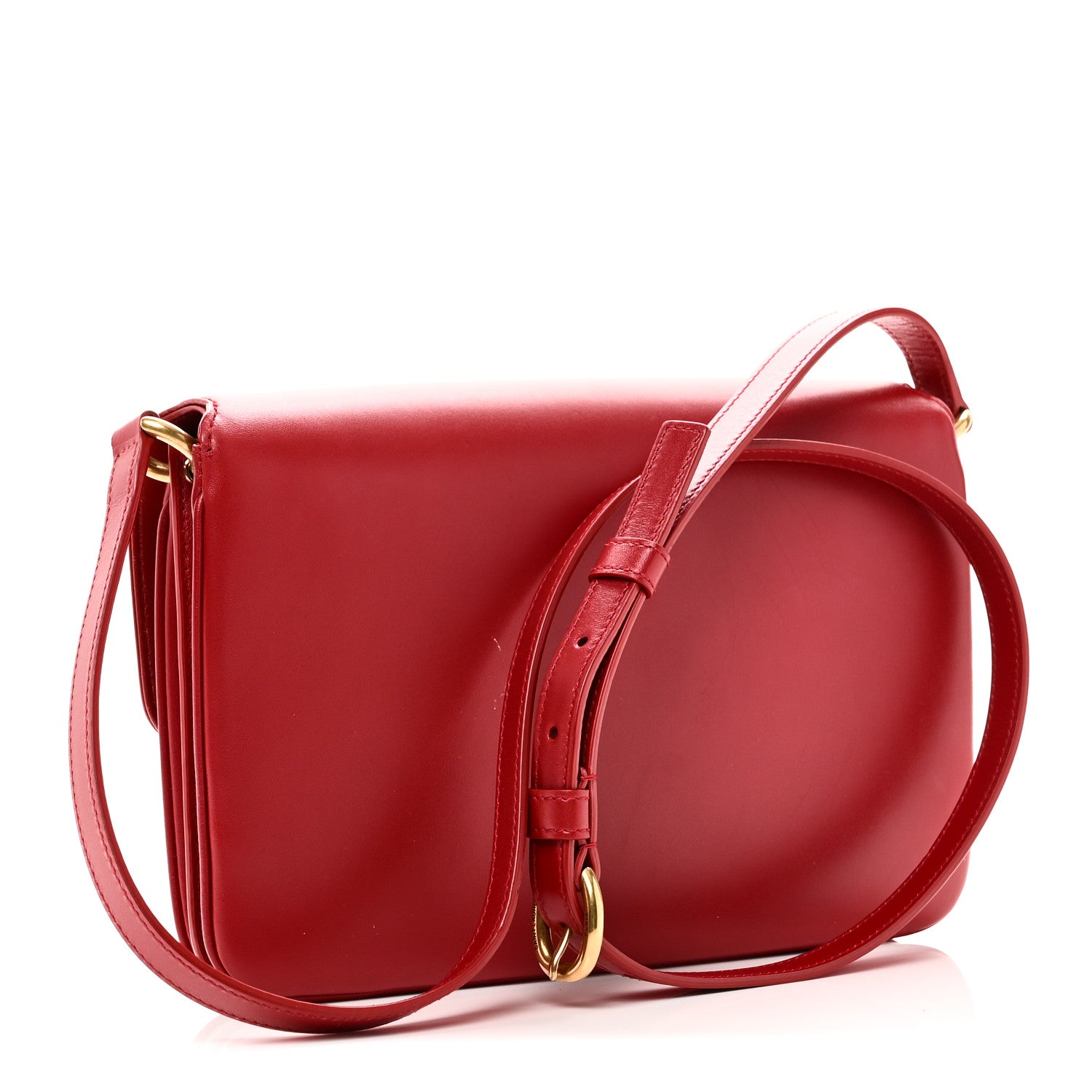 Saint Laurent Smooth Calfskin Le Maillon Satchel Rouge Eros 3 of 12