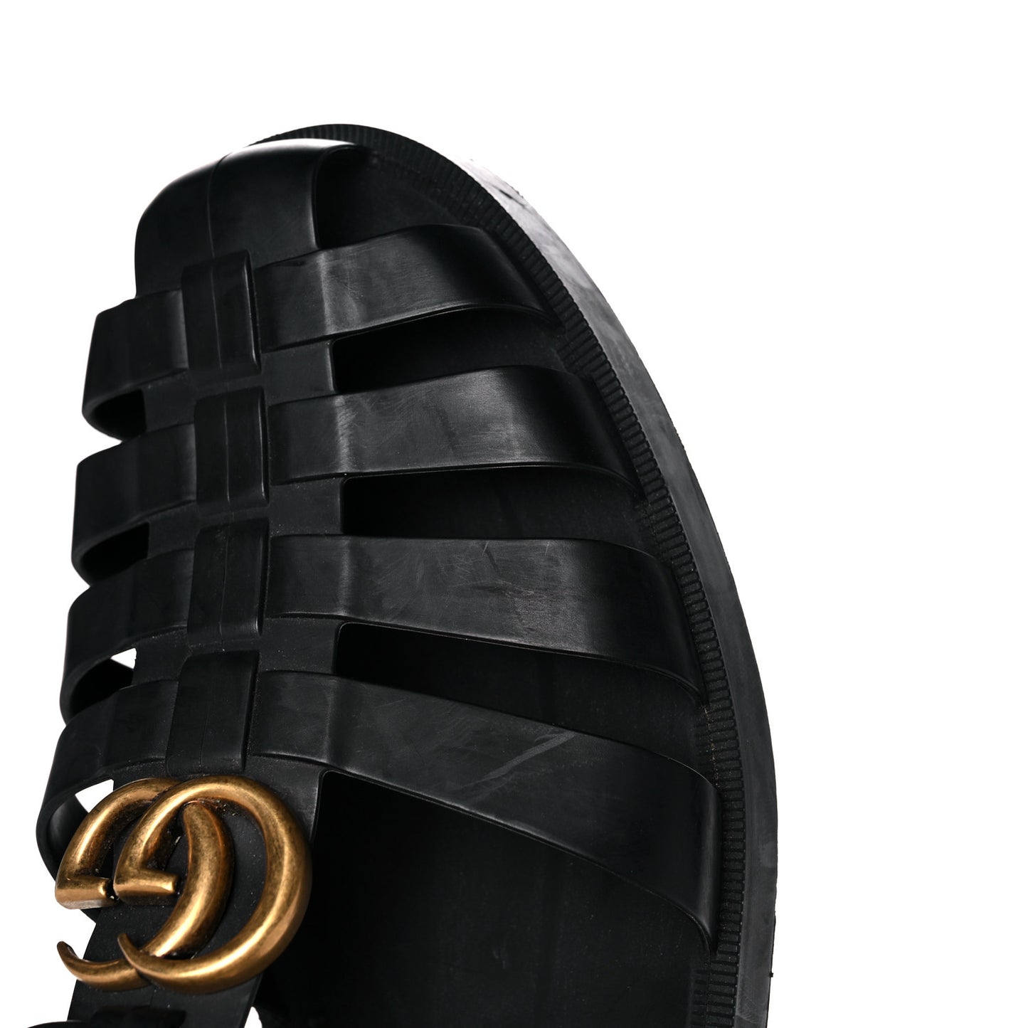 Rubber Mens Buckle Strap Sandal 8 Black