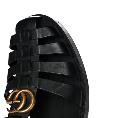 Gucci Rubber Mens Buckle Strap Sandal 8 Black 9 of 12