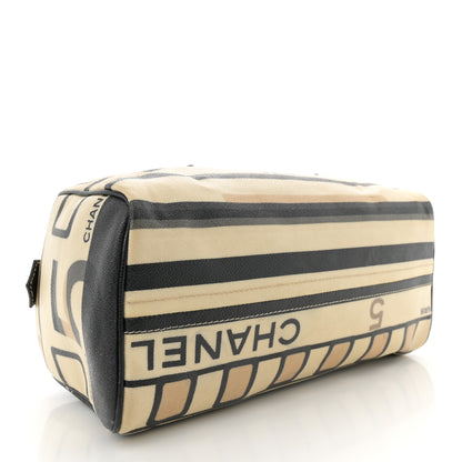 Chanel Coated Canvas Le Train Boston Bag Black 4 of 13