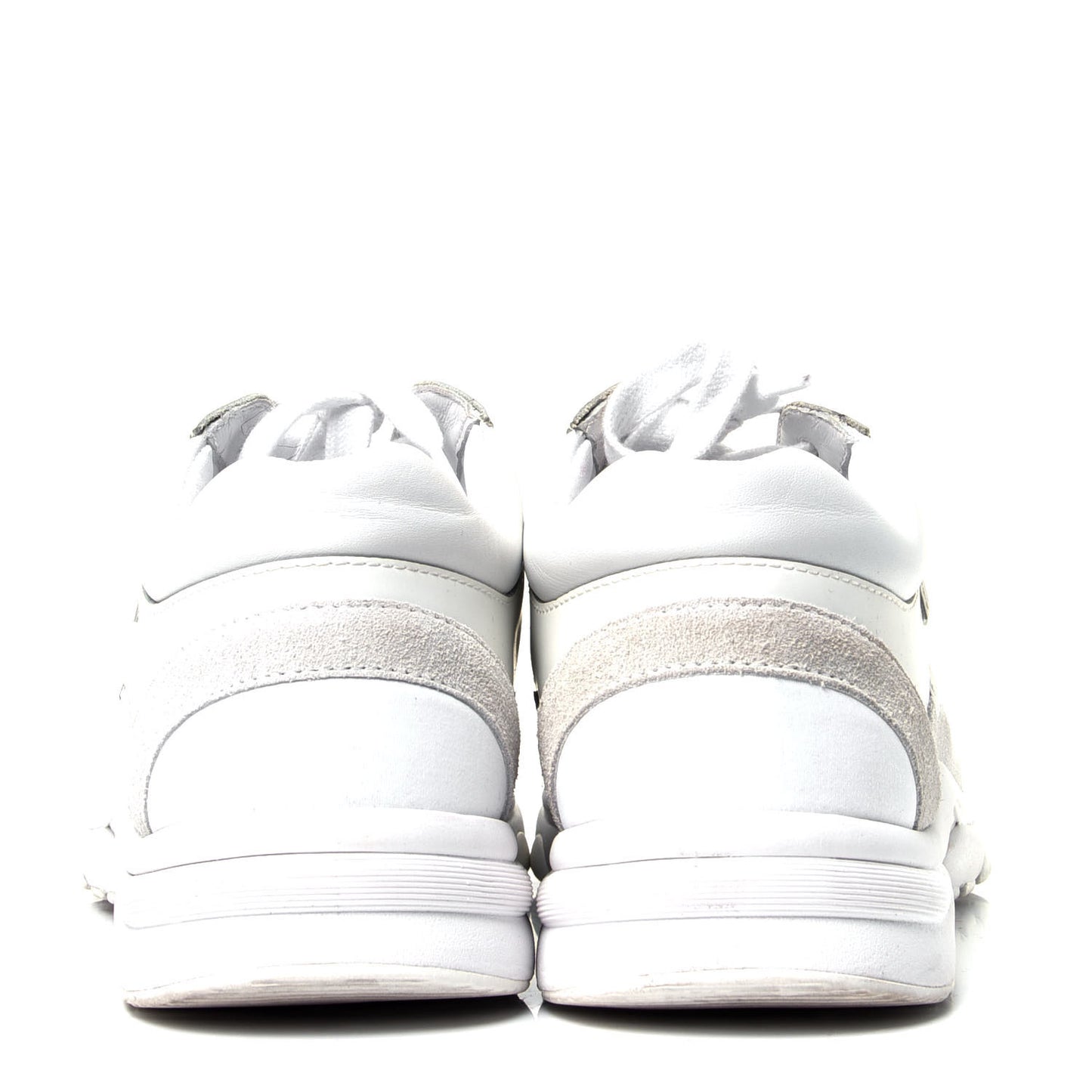 Suede Calfskin Fabric CC Sneakers 38.5 White