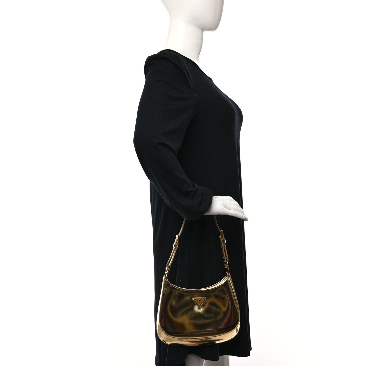 Prada Spazzolato Cleo Adjustable Strap Shoulder Bag Platino 2 of 8