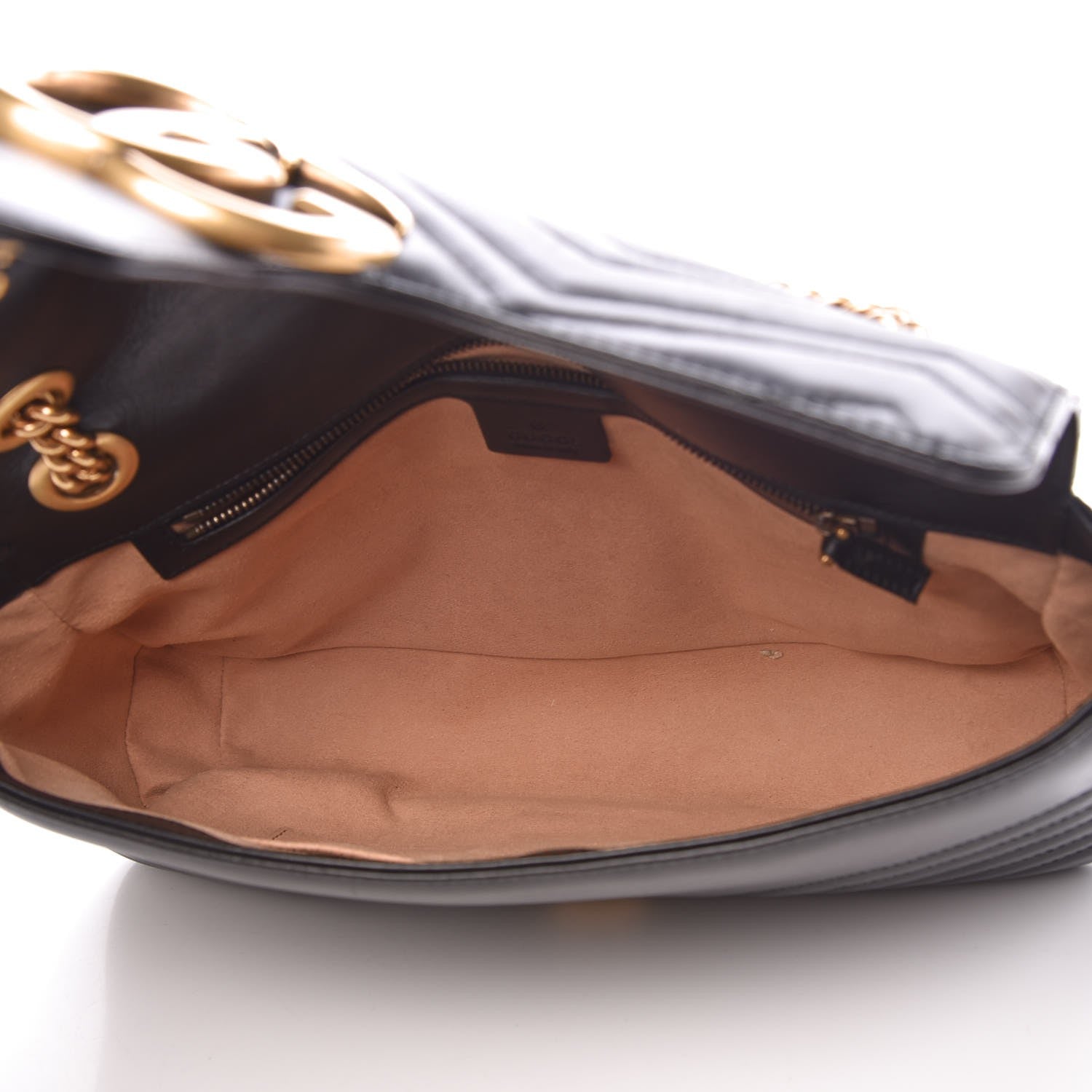 Gucci Calfskin Matelasse Medium GG Marmont Shoulder Bag Black 5 of 9