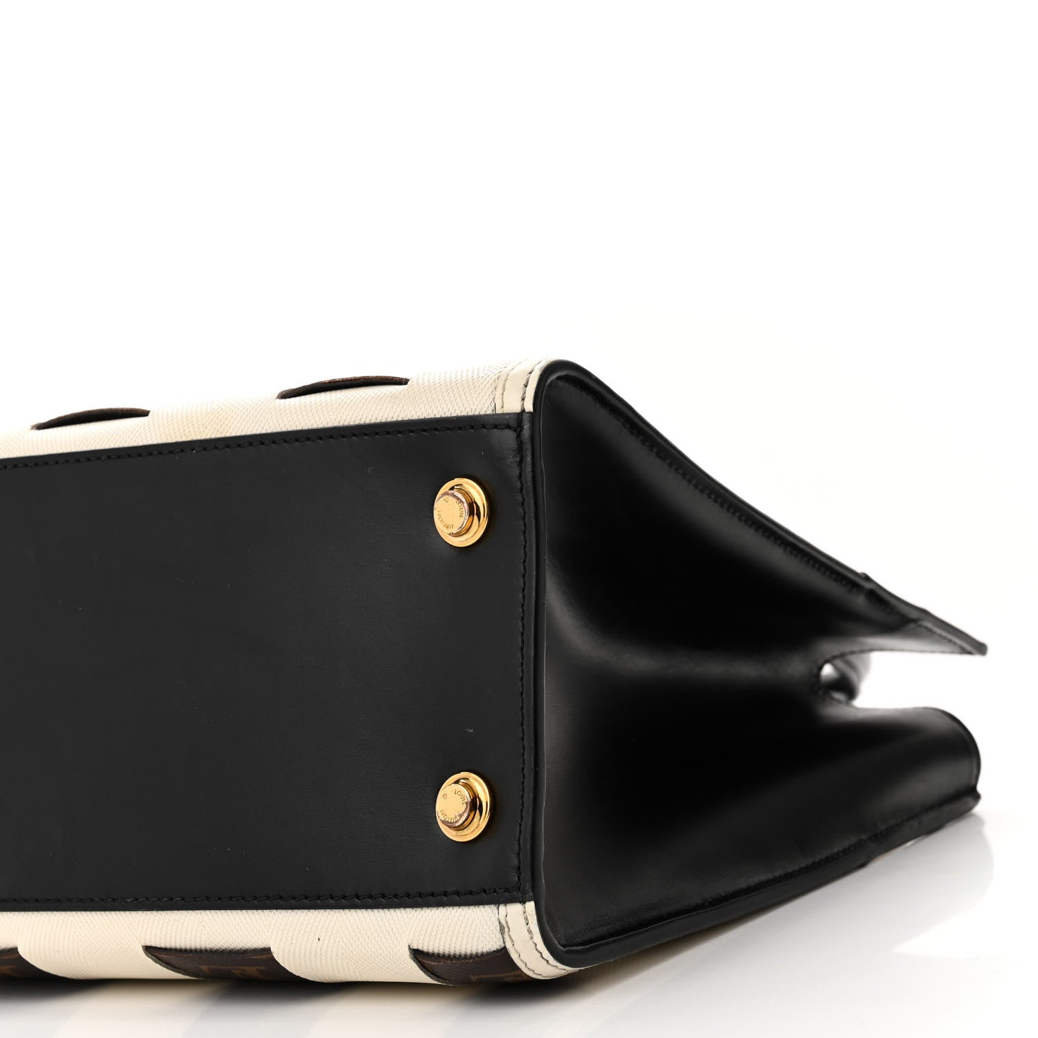 Louis Vuitton Calfskin Monogram Damier Tressage City Steamer MM Creme 9 of 9