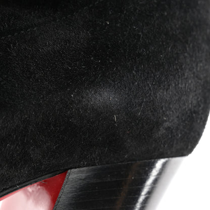 Christian Louboutin Veau Velours Verusch 100 Over The Knee Boots 38 Black 11 of 11