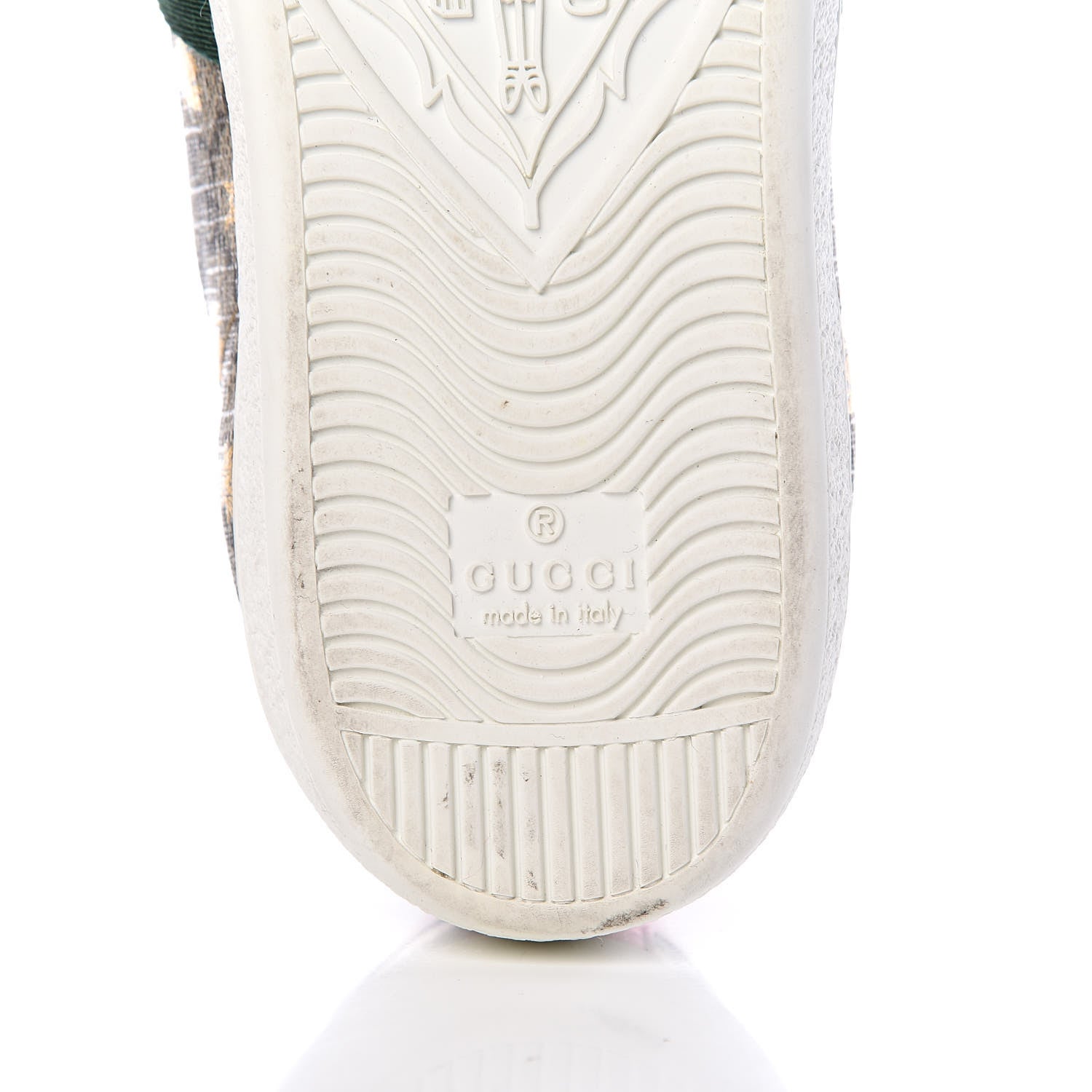 Gucci GG Supreme Monogram Bees Ayers Web Womens Ace Sneakers 38 Beige Oro Green Red 9 of 13