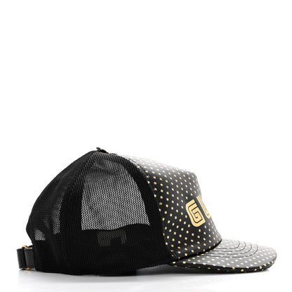 Gucci X SEGA Calfskin GUCCY Stars Baseball Hat XXL Black Gold 4 of 11