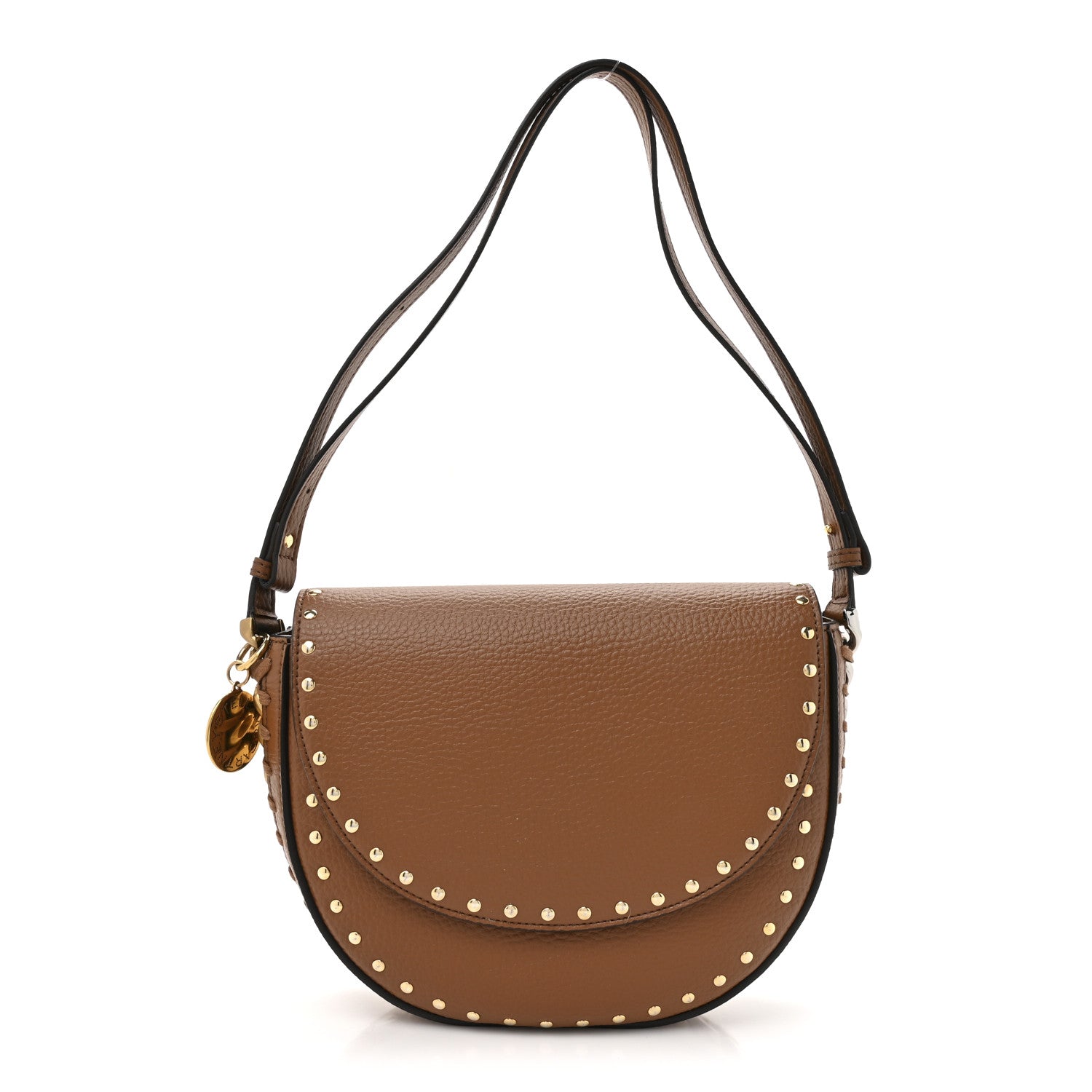 Stella McCartney Eco Grainy Alter Mat Studded Frayme Flap Shoulder Bag Pecan 1 of 11